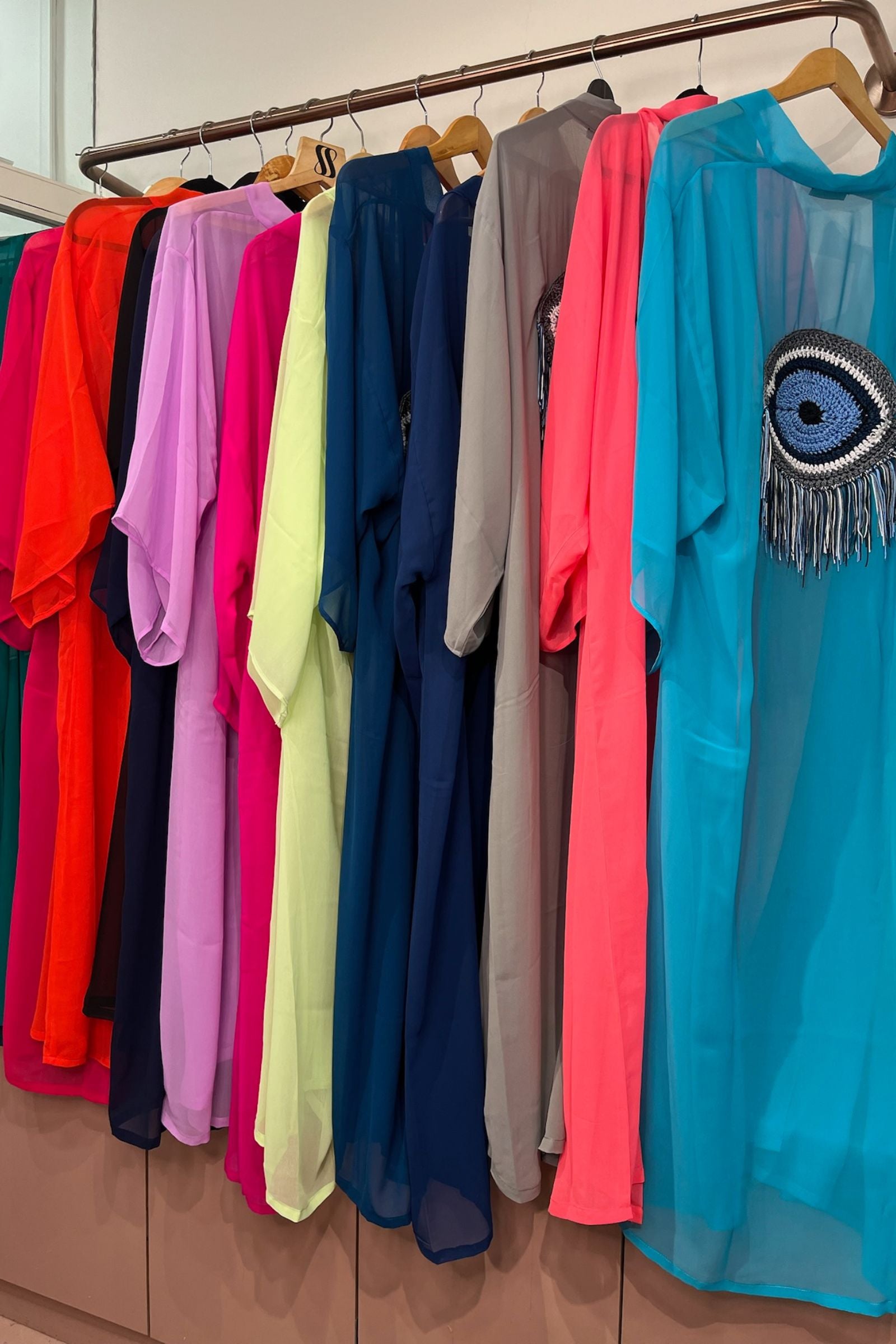 EVIL EYE KIMONOS WITH A CROCHET MOTIF