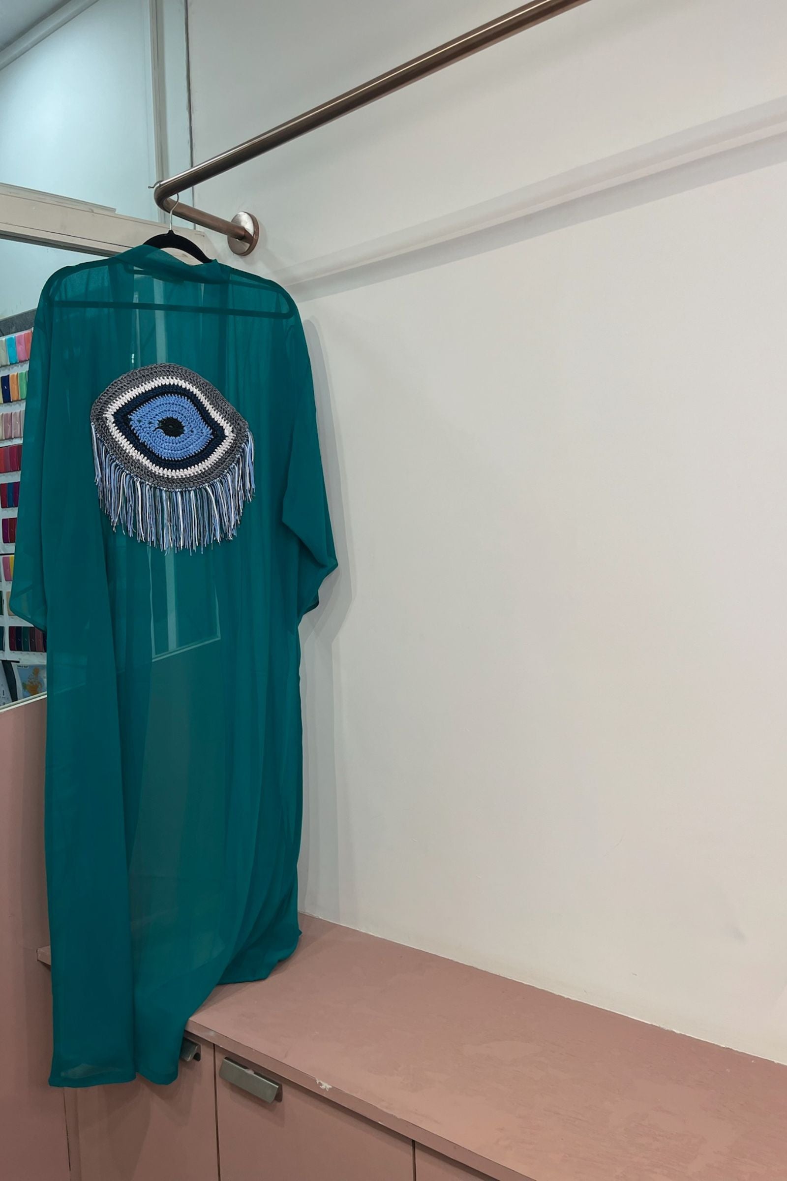 EVIL EYE KIMONOS WITH A CROCHET MOTIF