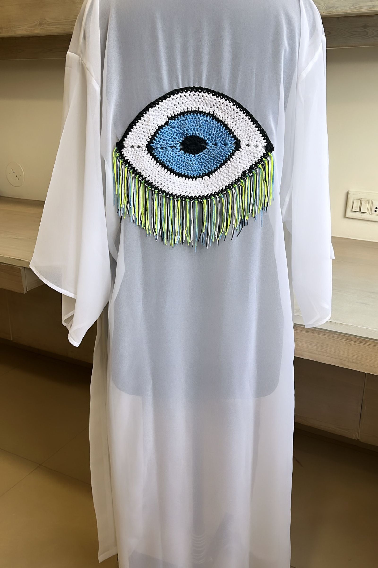 EVIL EYE KIMONOS WITH A CROCHET MOTIF