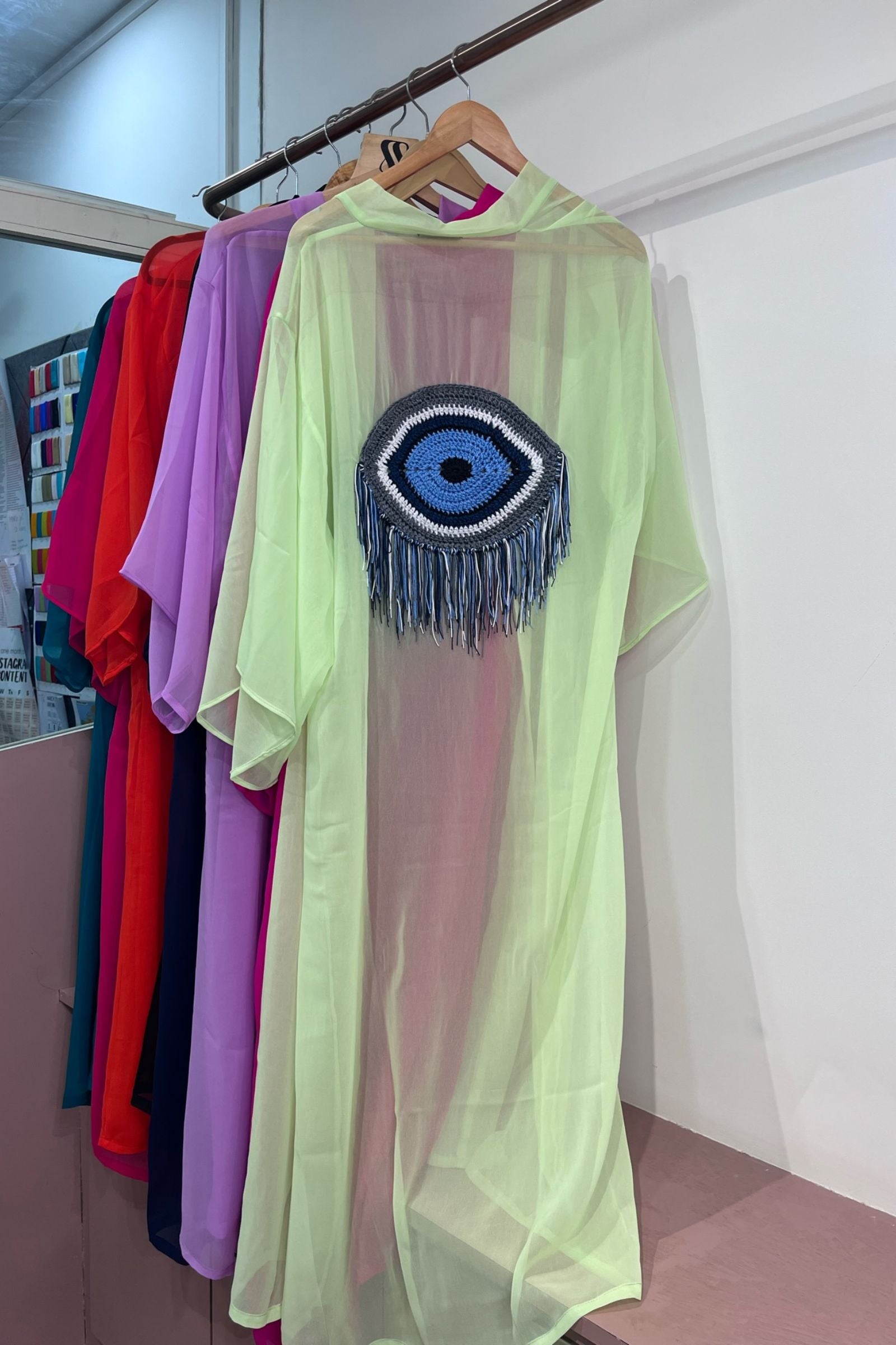 EVIL EYE KIMONOS WITH A CROCHET MOTIF