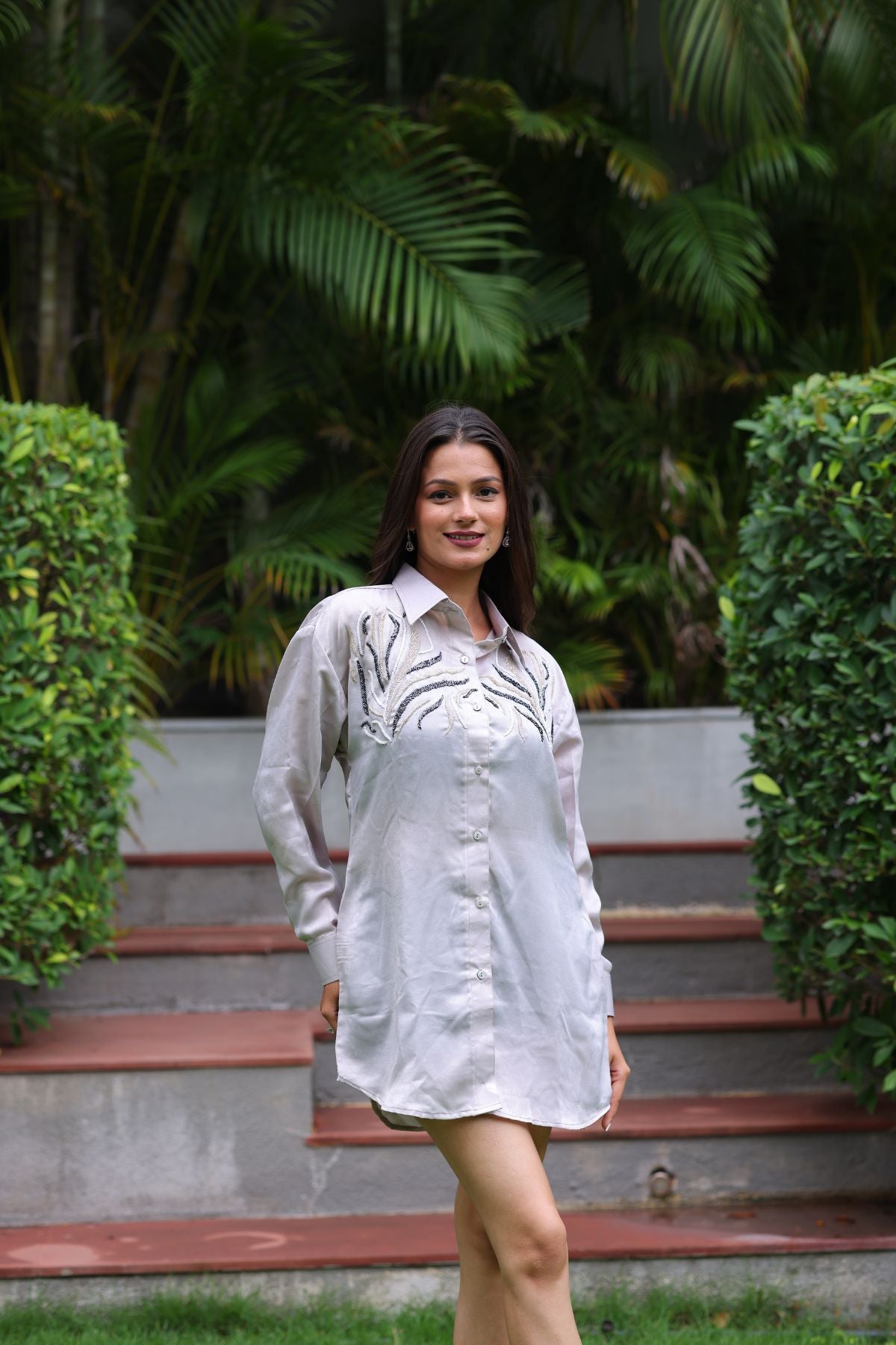 Glow Weave Shirt Dress