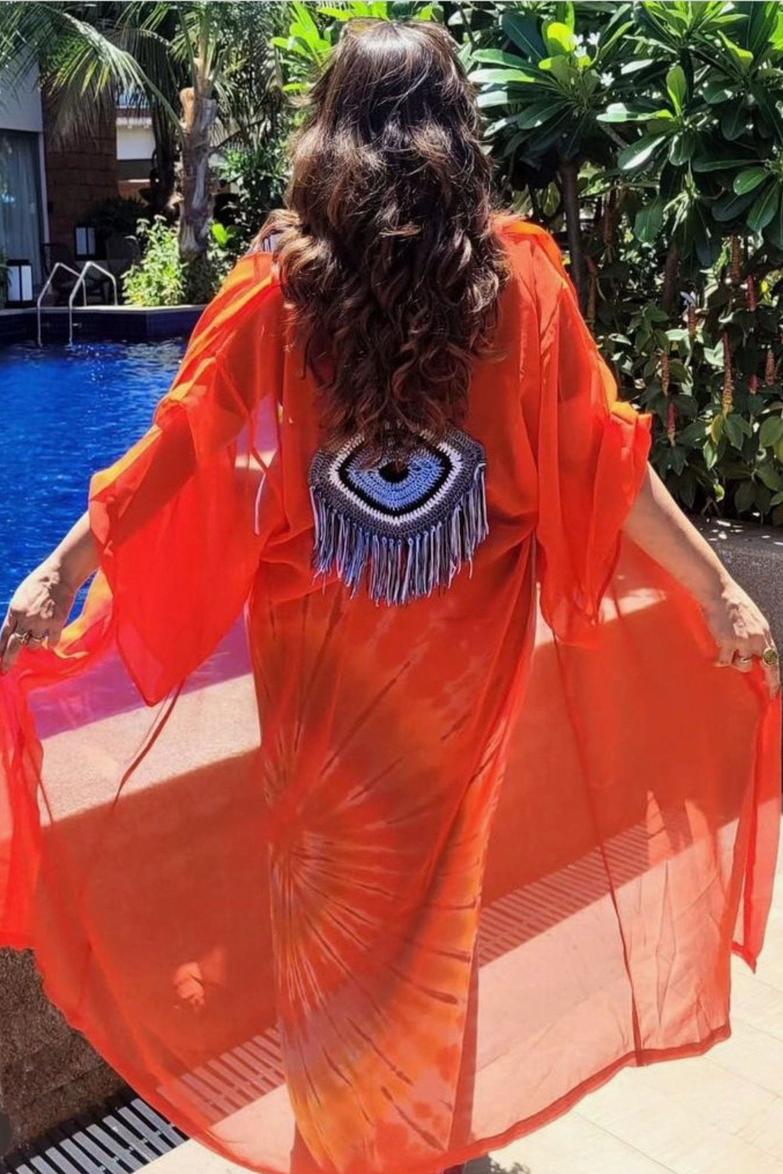 EVIL EYE KIMONOS WITH A CROCHET MOTIF