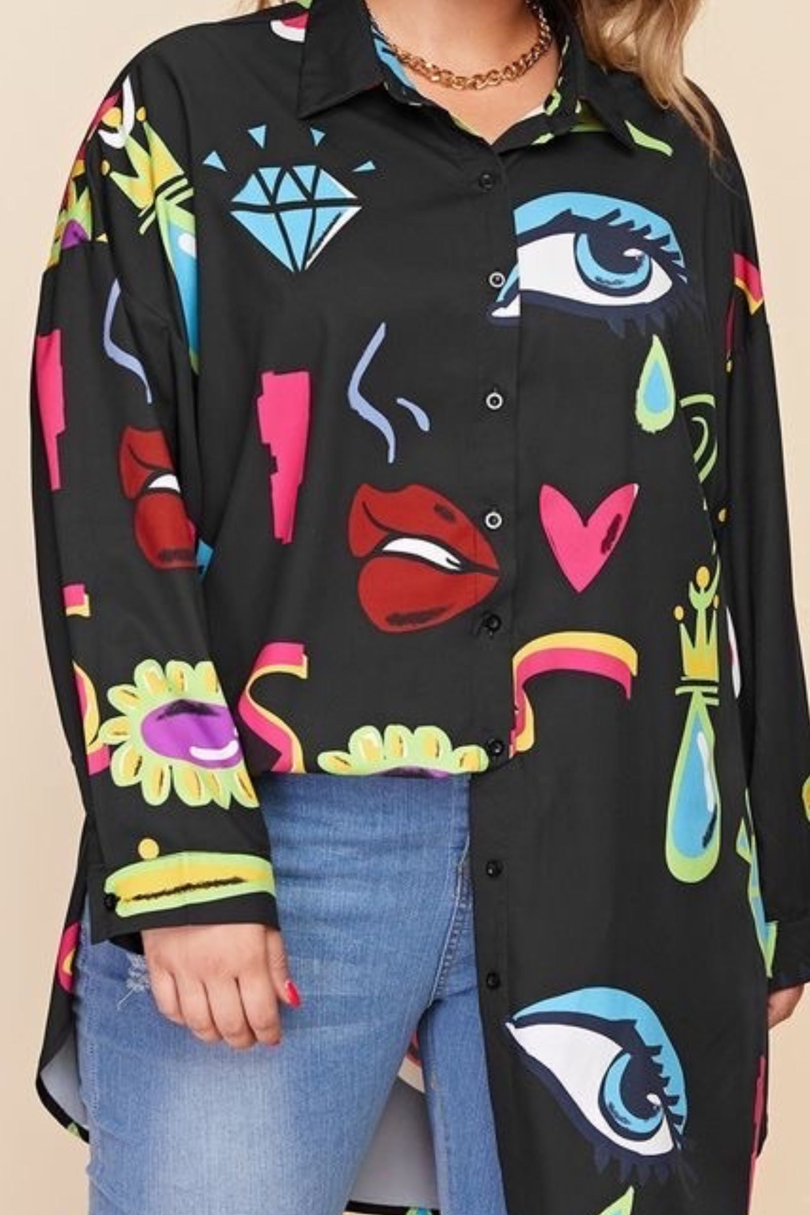 Black Multi Evil Eye Shirt