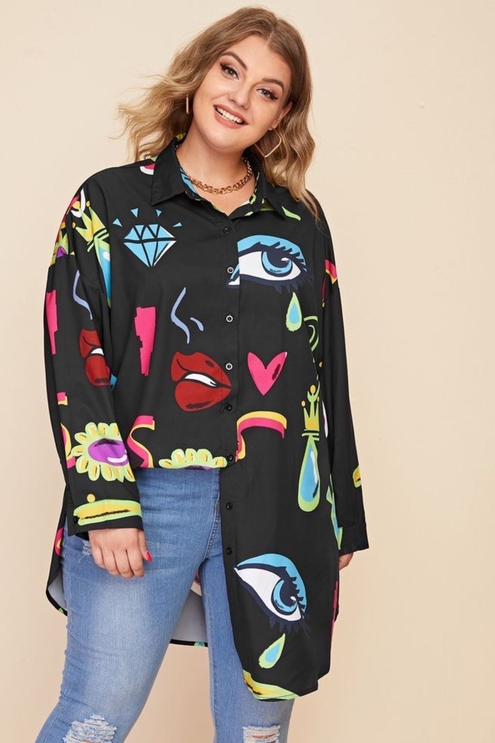 Black Multi Evil Eye Shirt 1