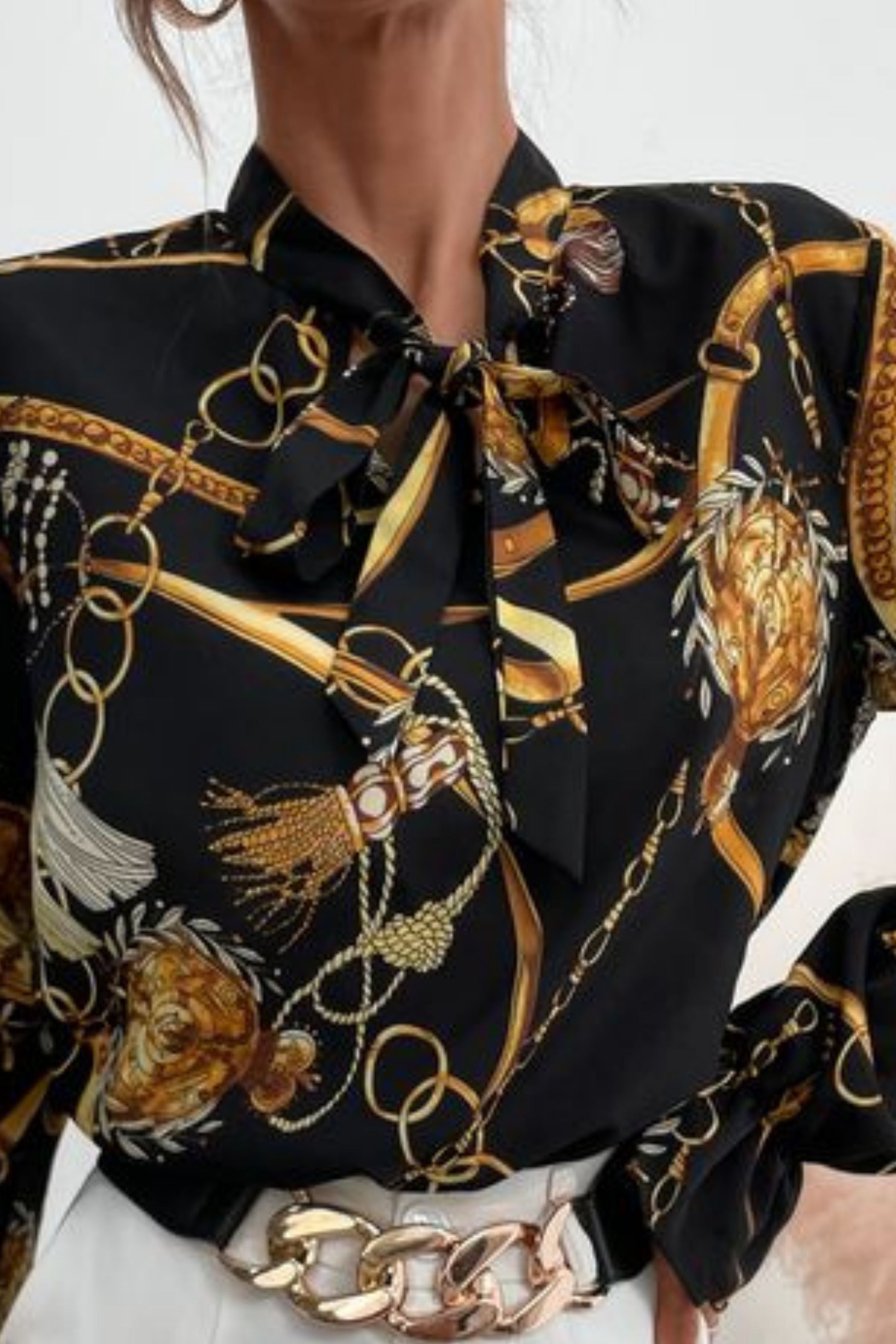 CHAIN PRINT NECK TIE