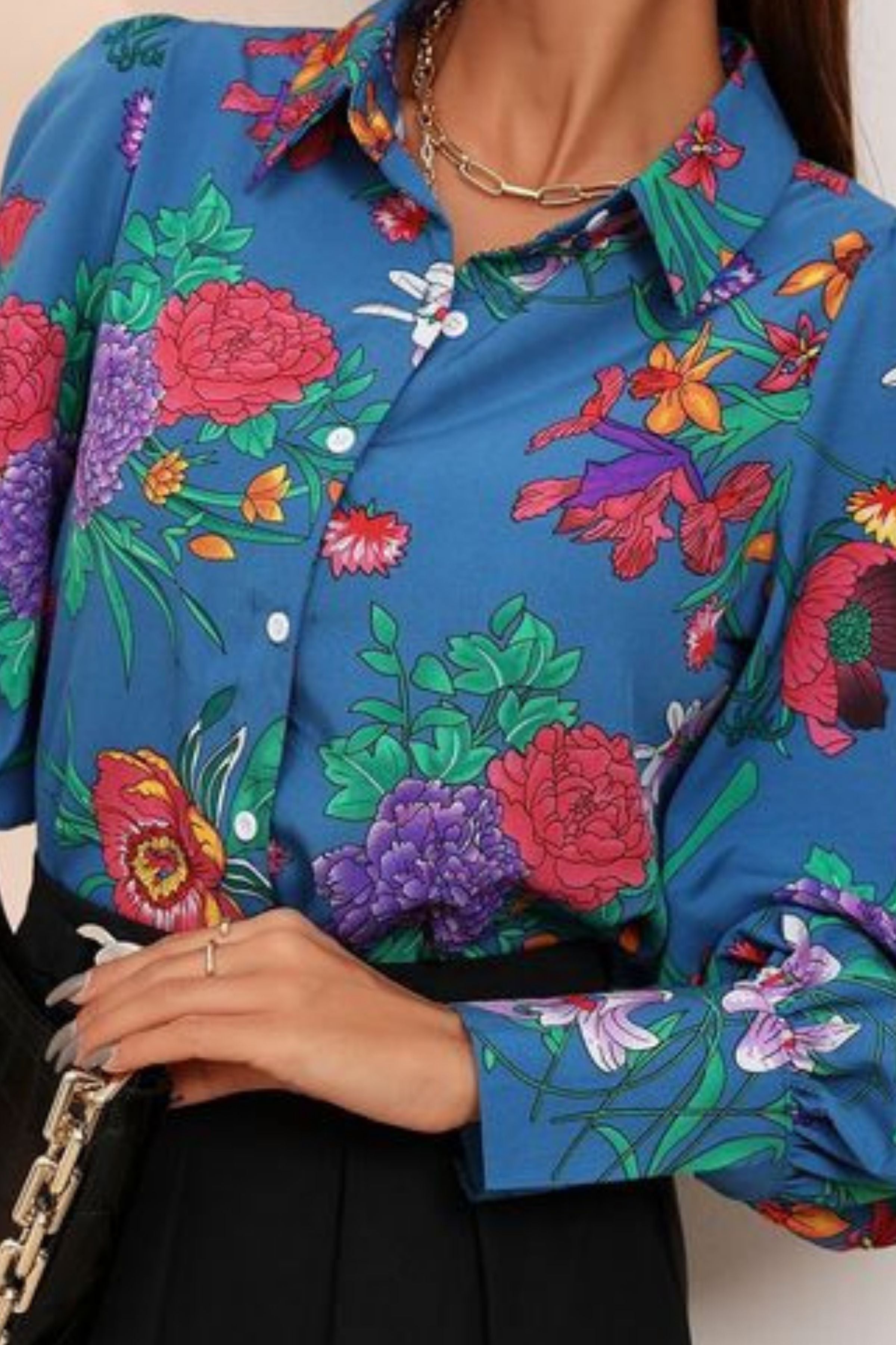 DORN BALOON SLEEVE COTTON SHIRT