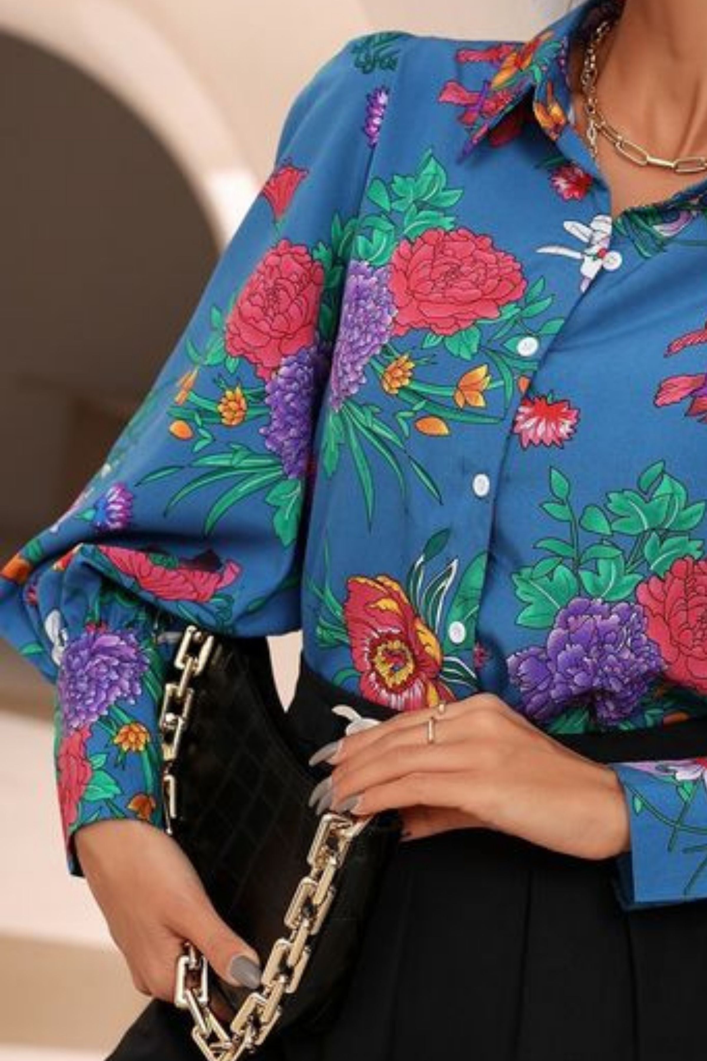 DORN BALOON SLEEVE COTTON SHIRT 1