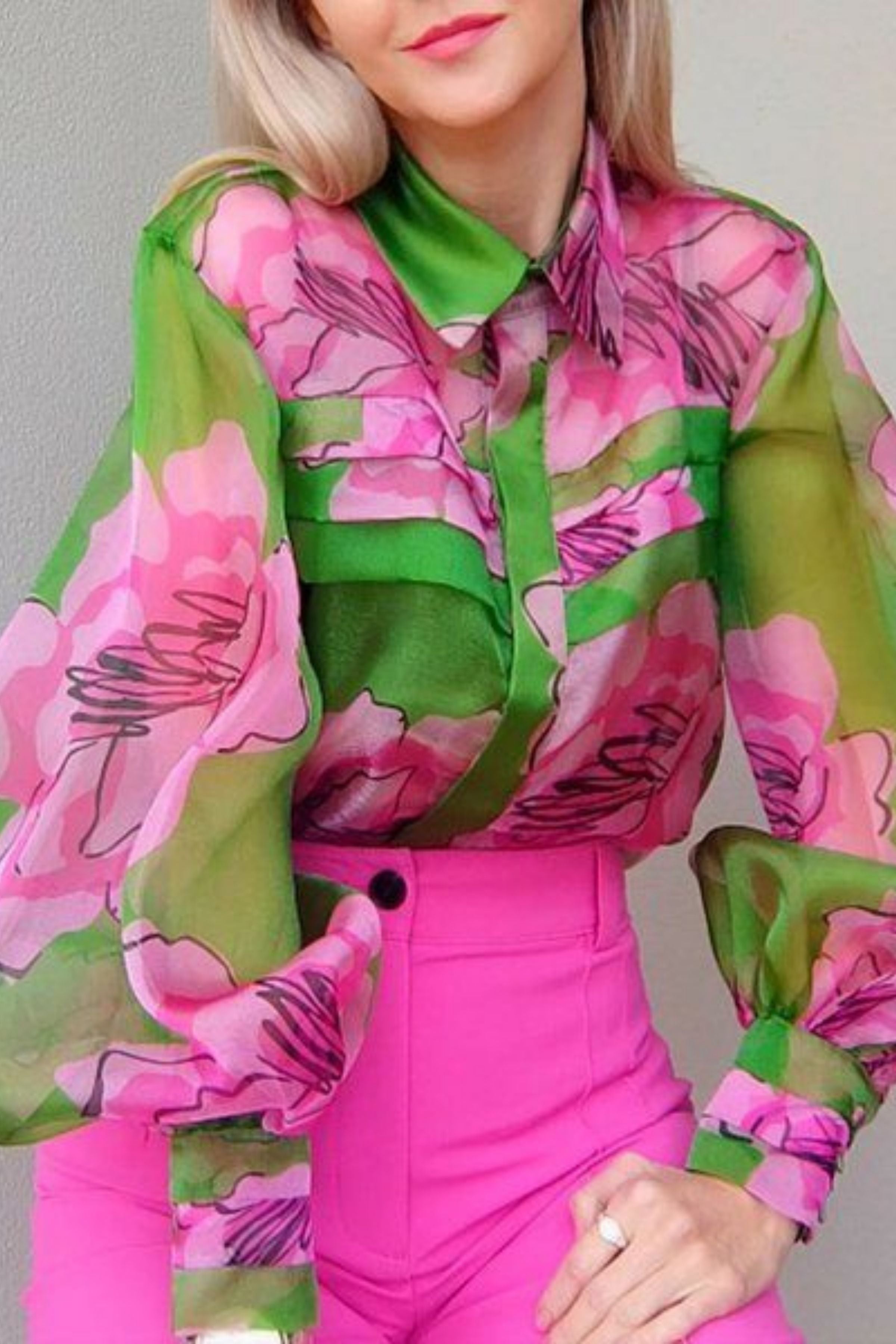 ELEGANT STYLE ORGANZA SHIRT 2