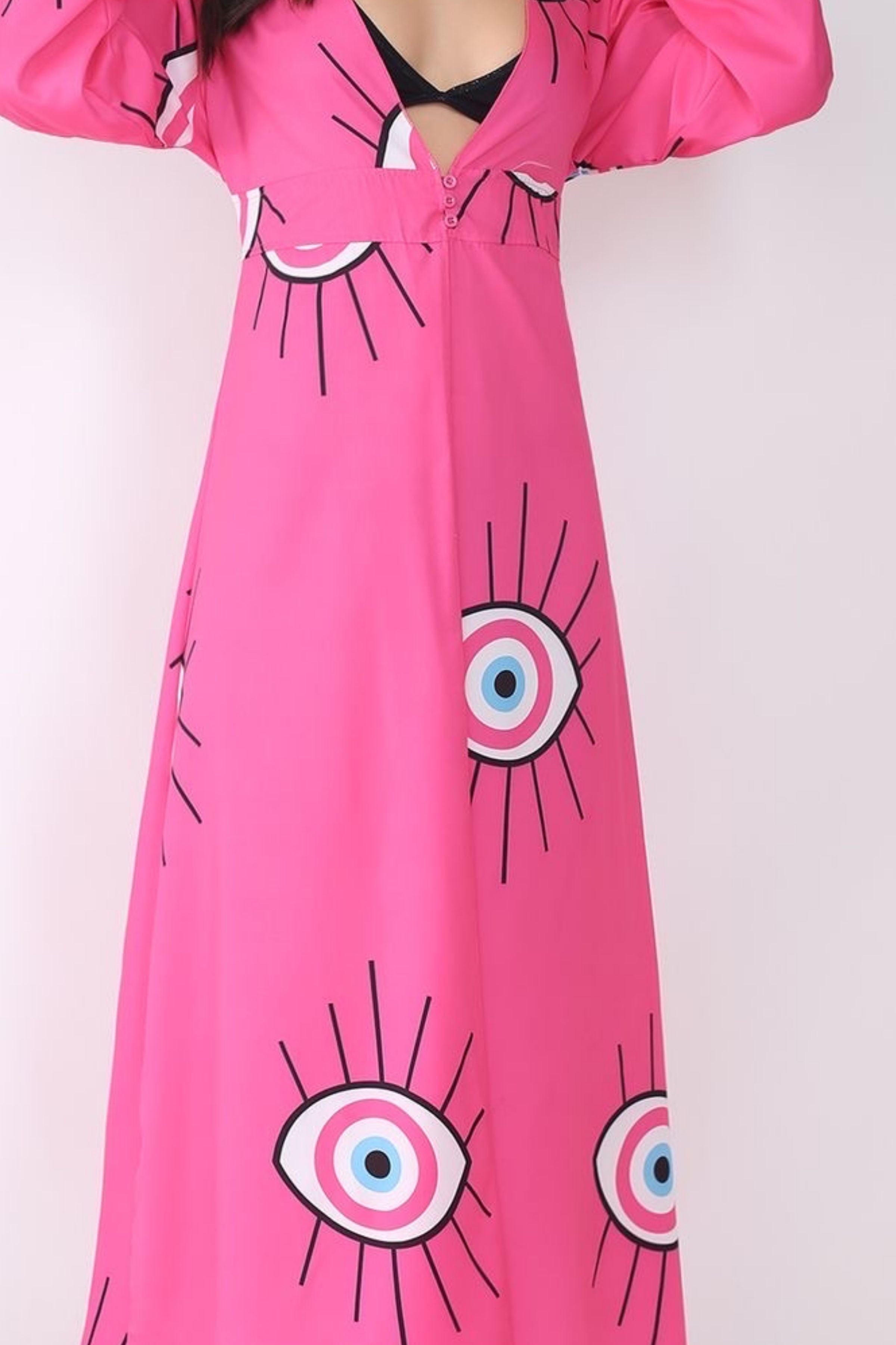 Evil Eye Bohemian Swim Cover Up With Pearls 2