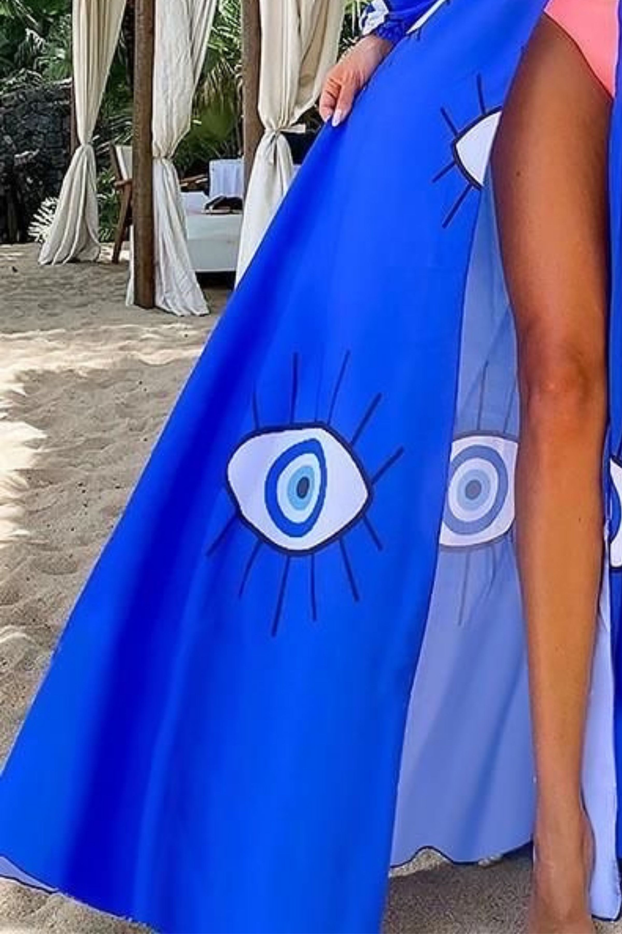 Evil Eye Bohemian Swim Cover Up With Pearls 9