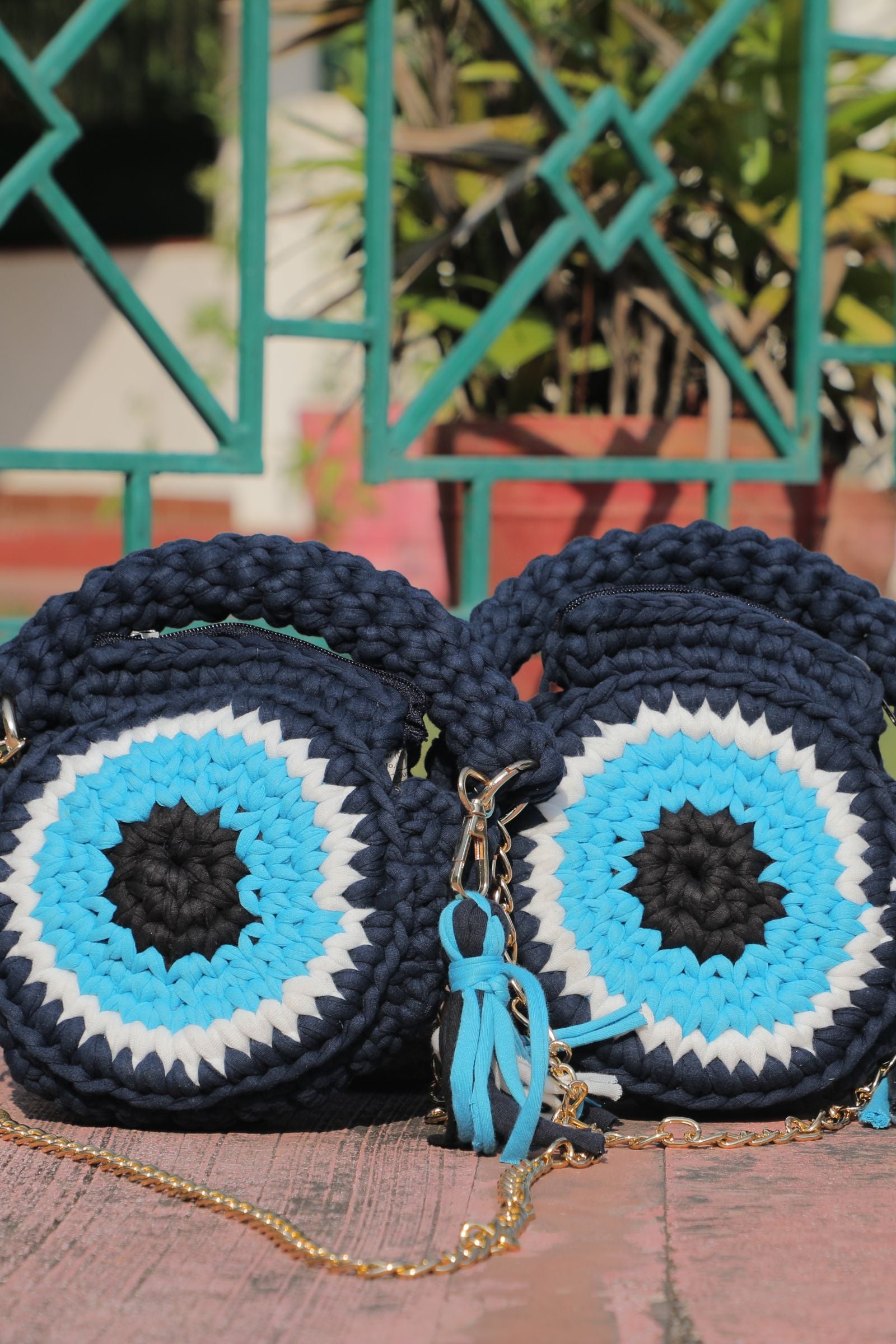 Evil Eye Macrame bag 1