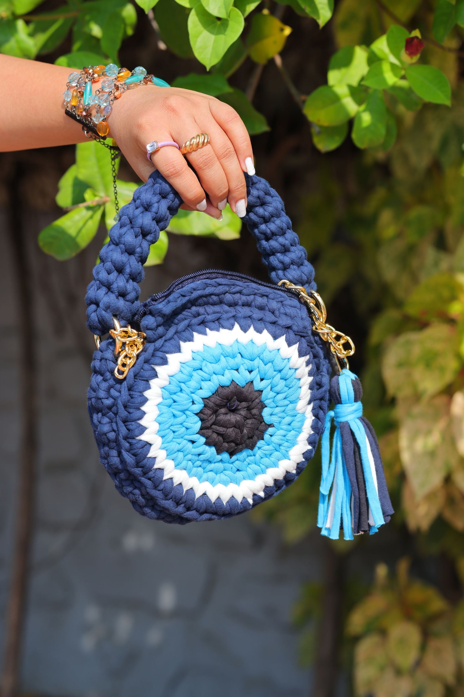 Evil Eye Macrame bag 6