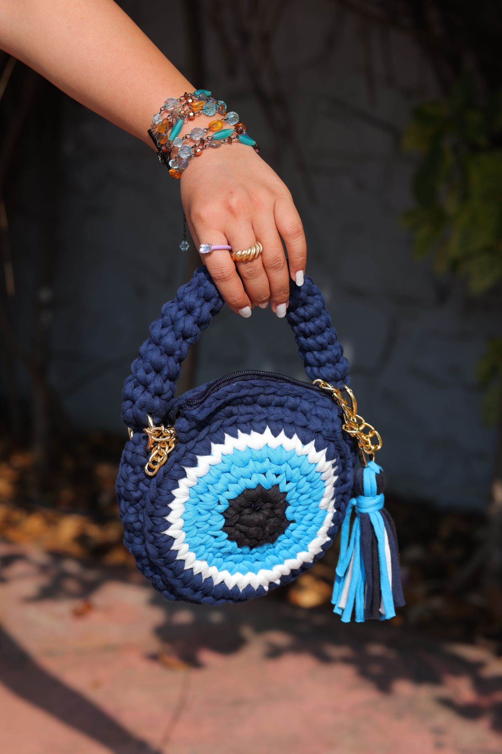 Evil Eye Macrame bag 8