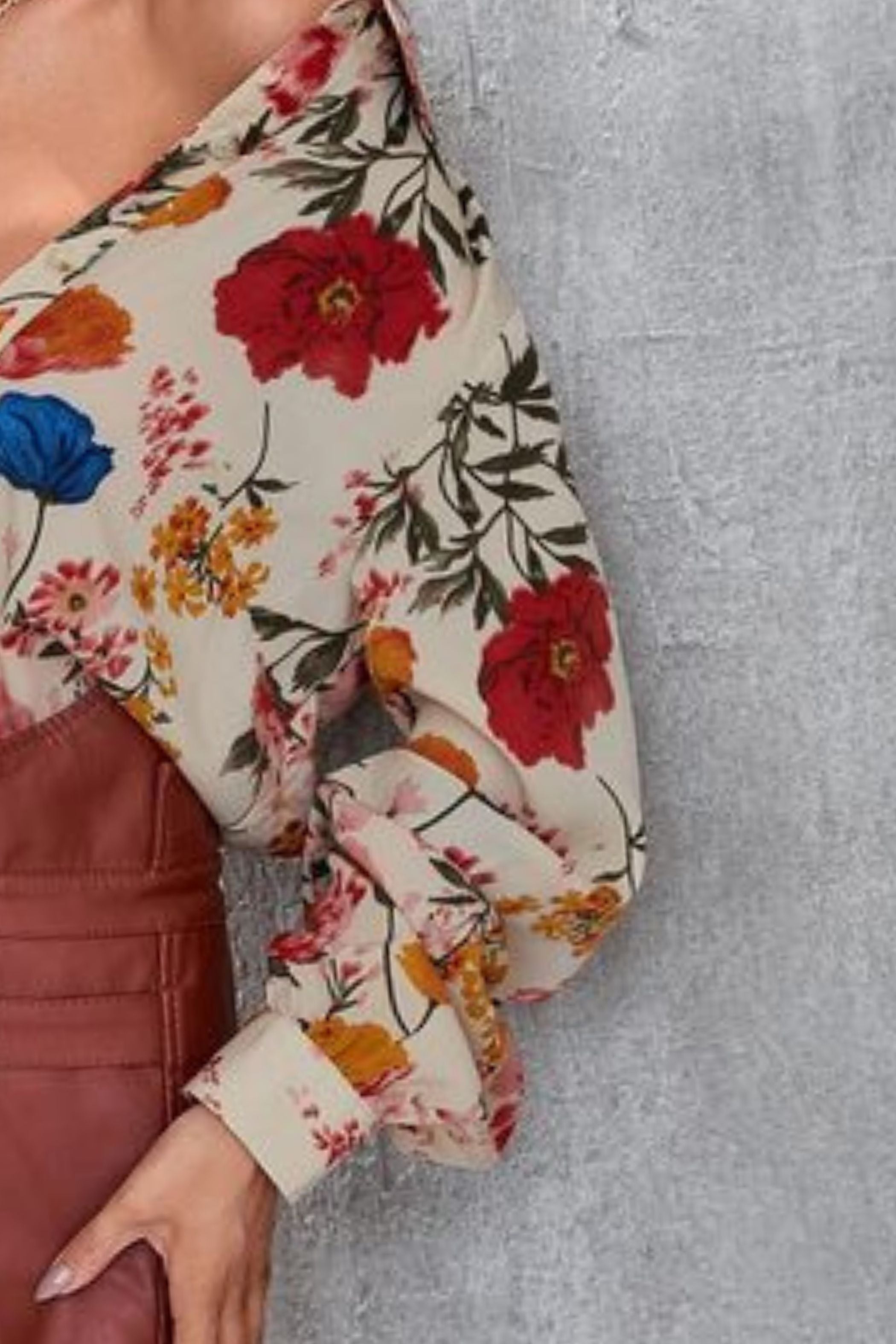 FLORAL PRINT FRONT BUTTON SHIRT