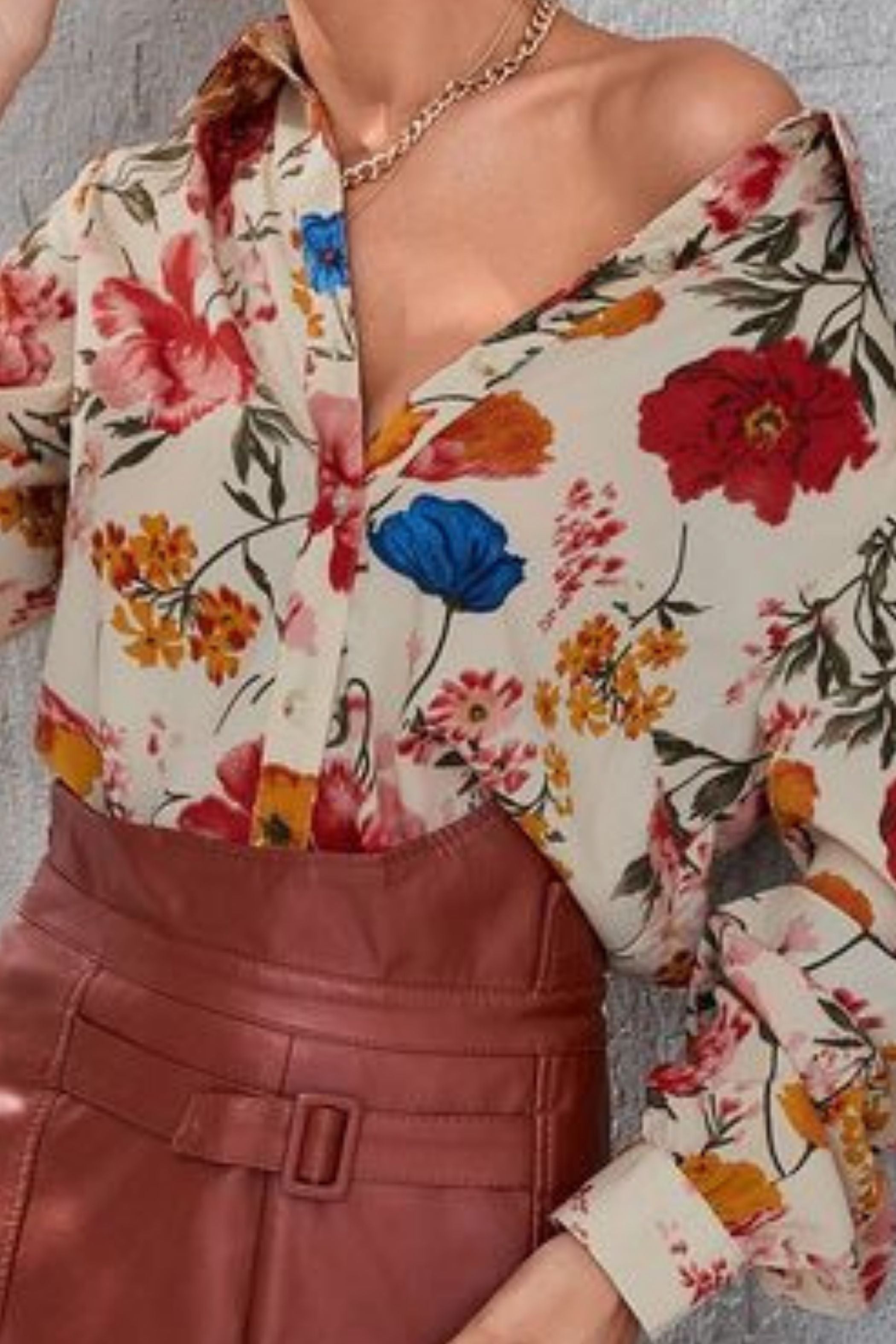 FLORAL PRINT FRONT BUTTON SHIRT 2
