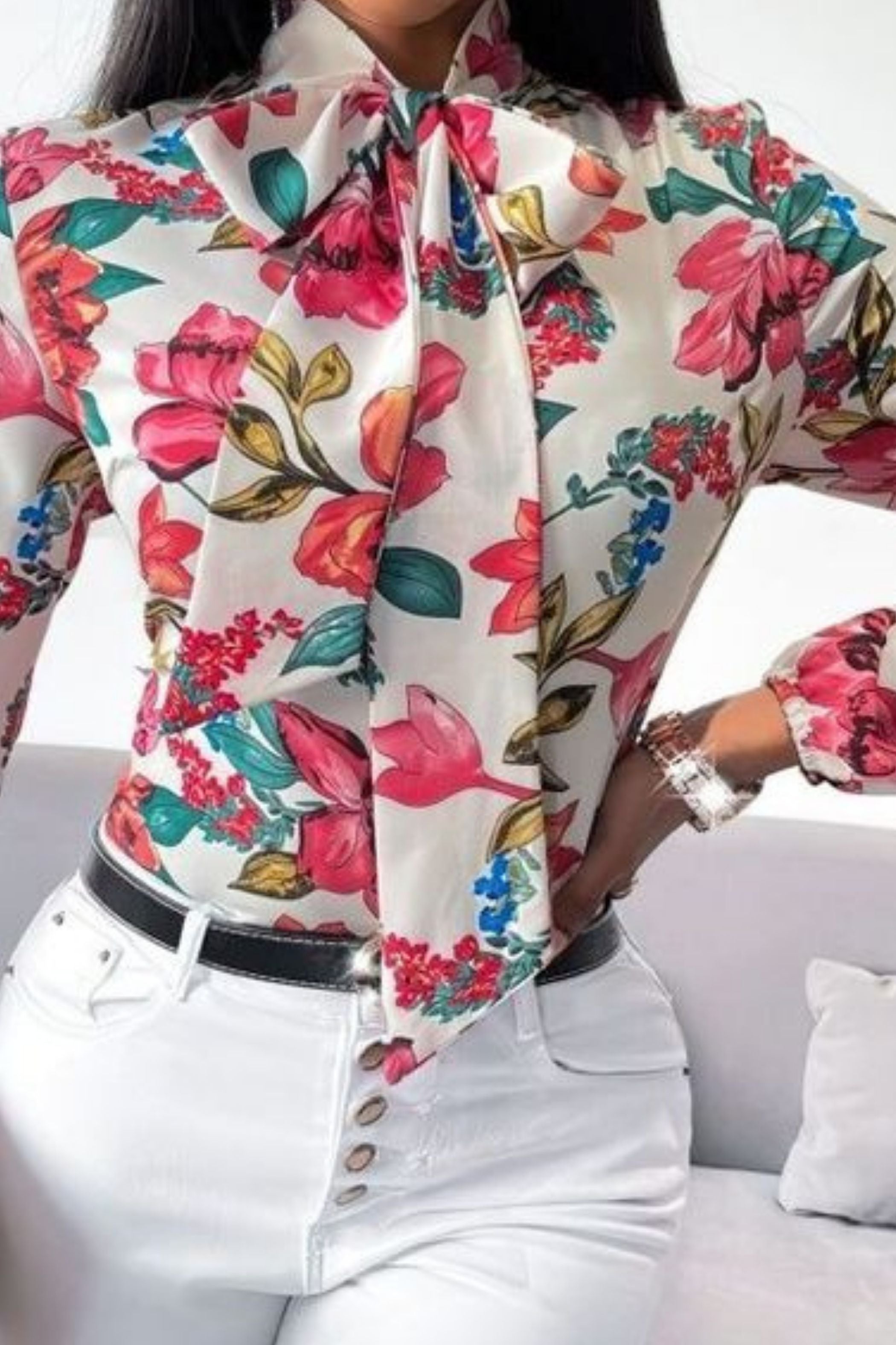 FLORAL SATIN SHIRT