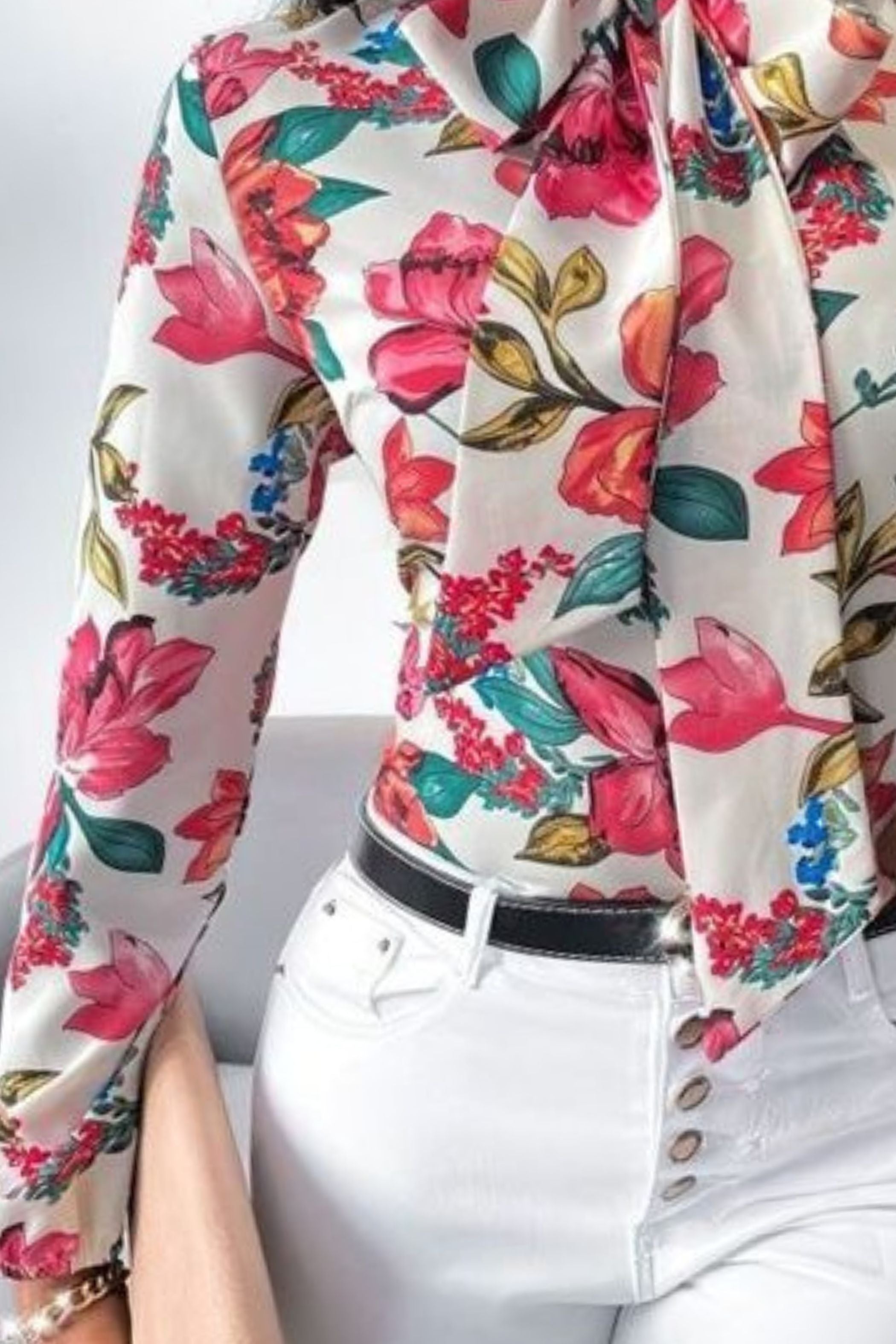 FLORAL SATIN SHIRT 1