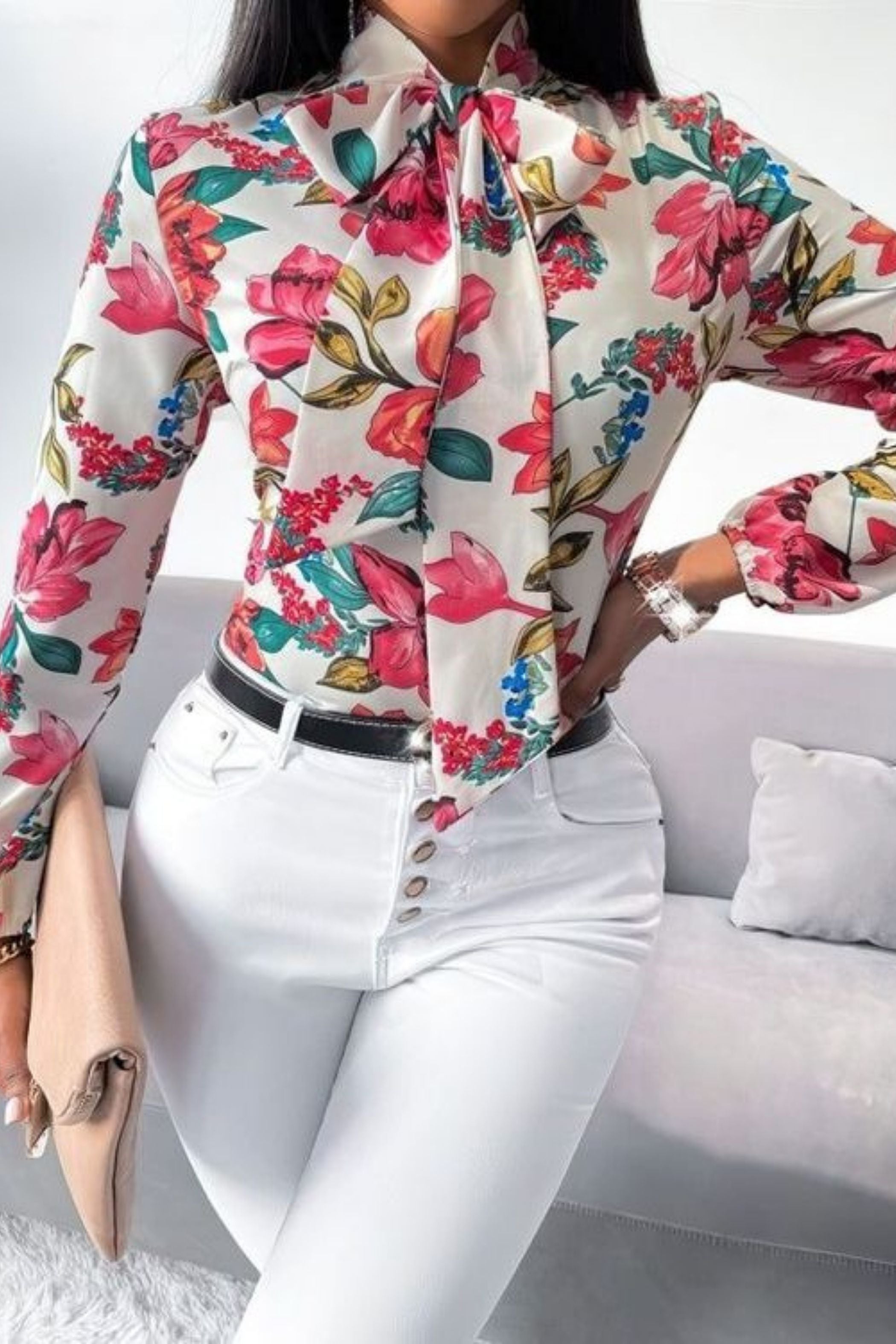 FLORAL SATIN SHIRT 3