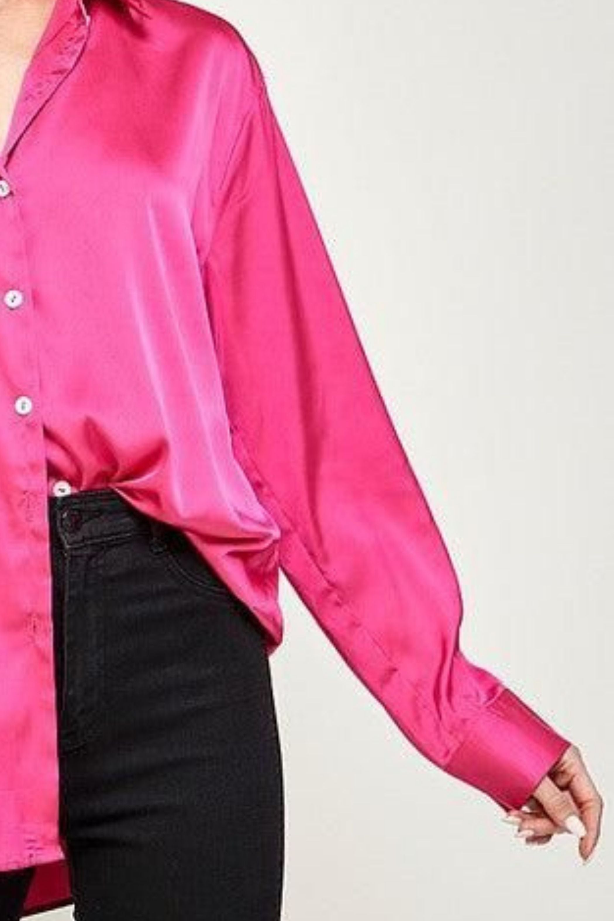 FUSCHIA SATIN SHIRT
