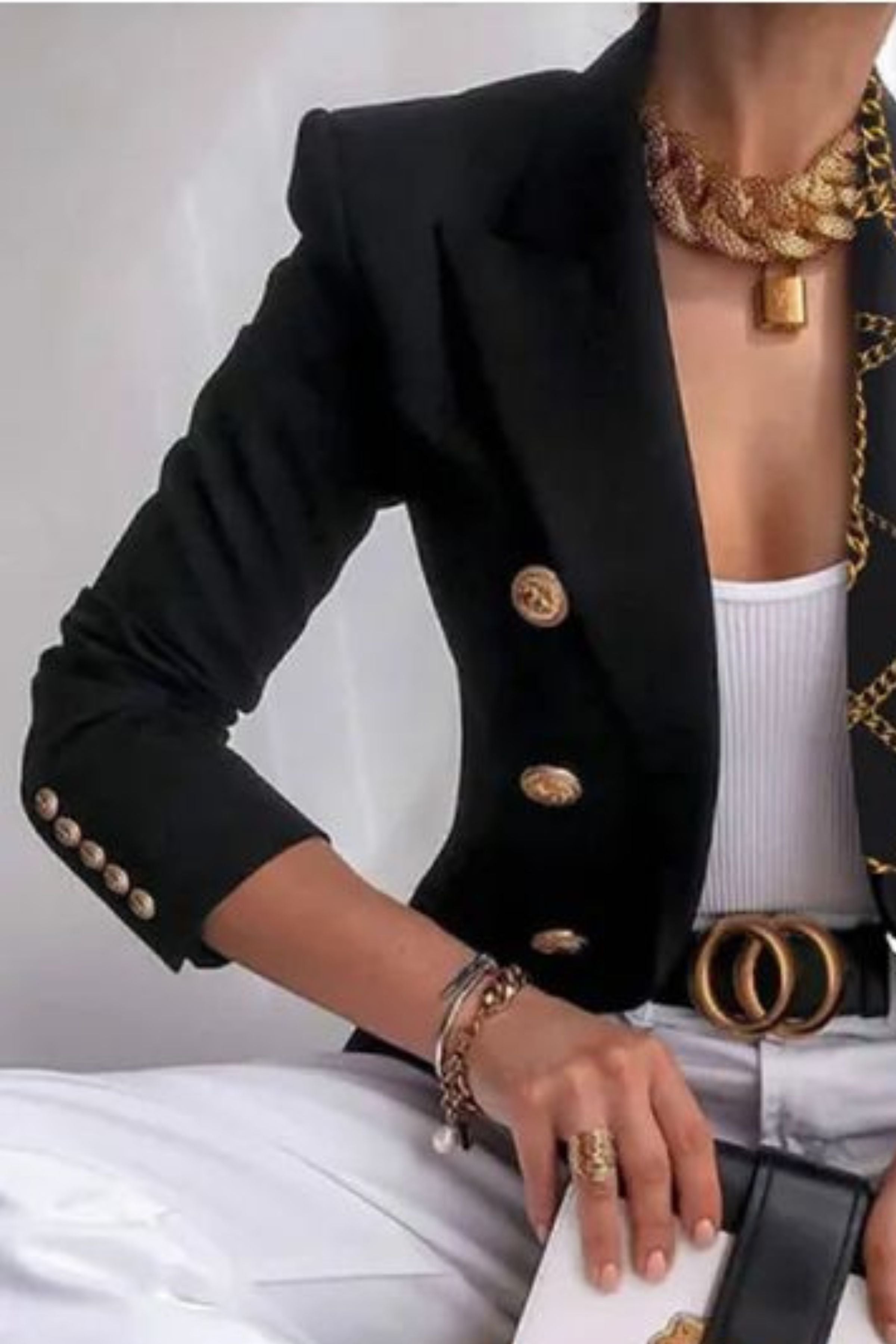 GOLD ZIPPER BLAZER 1
