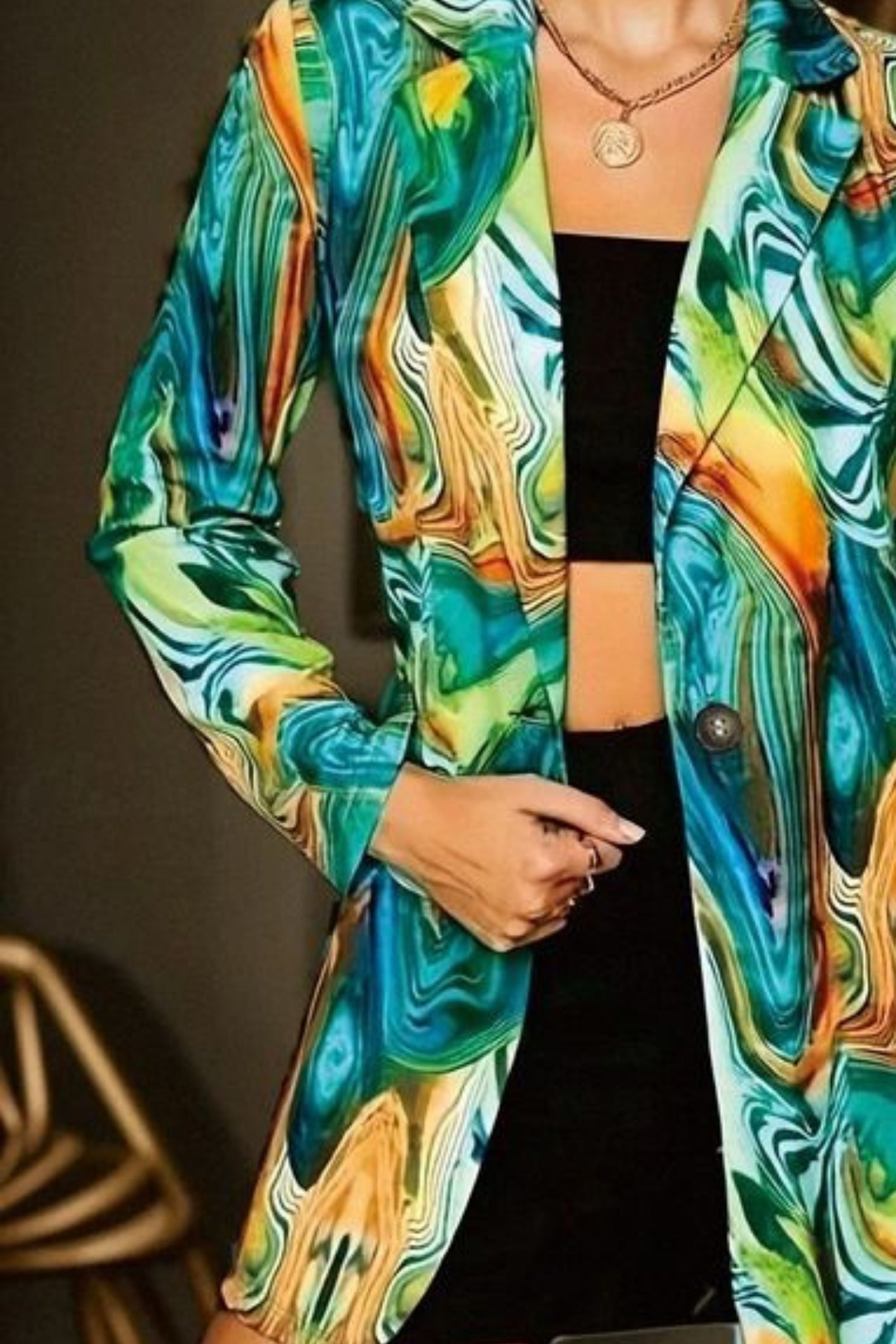 MARBLE PRINT BLAZER 1