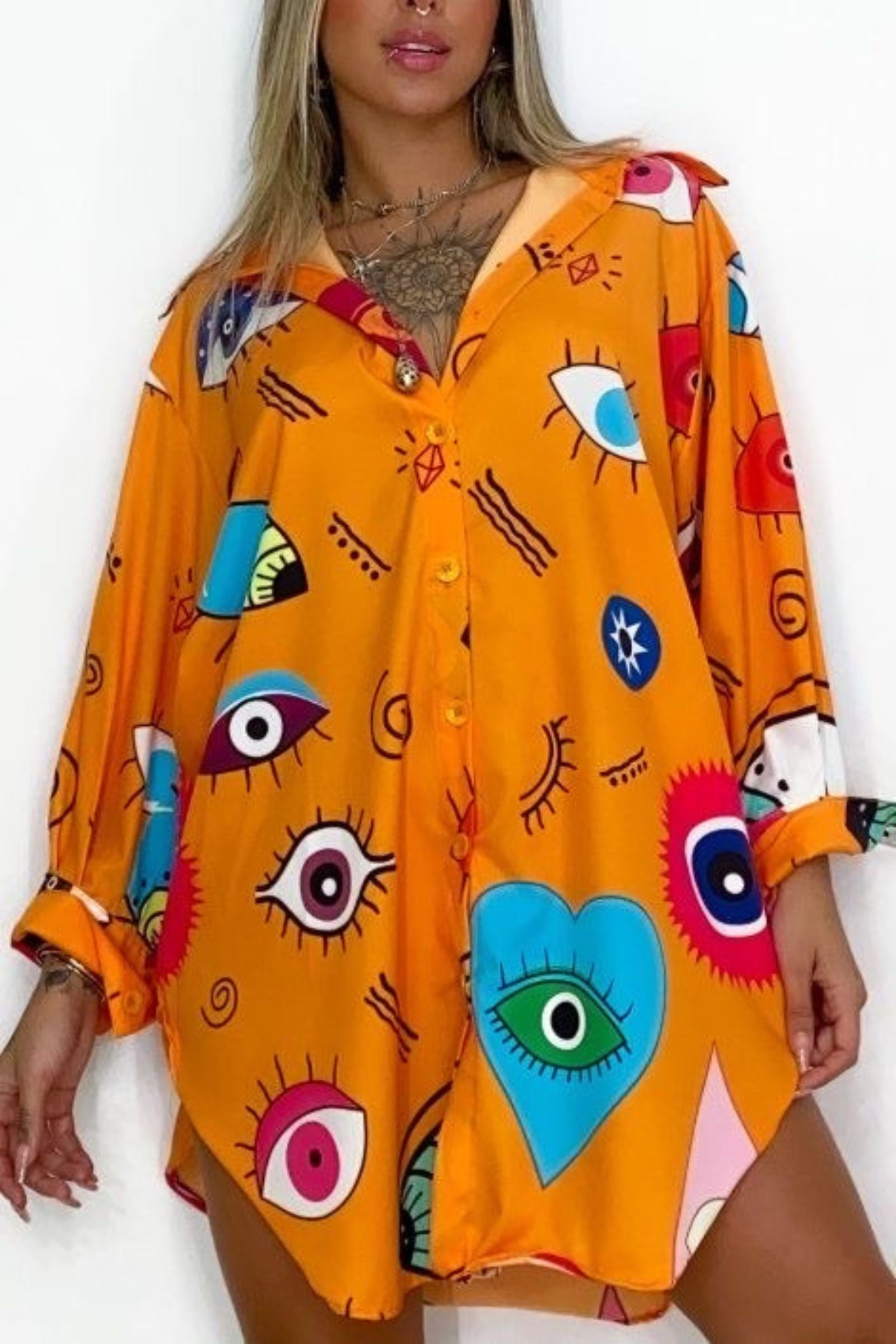 Orange Evil Eye Shirt 1