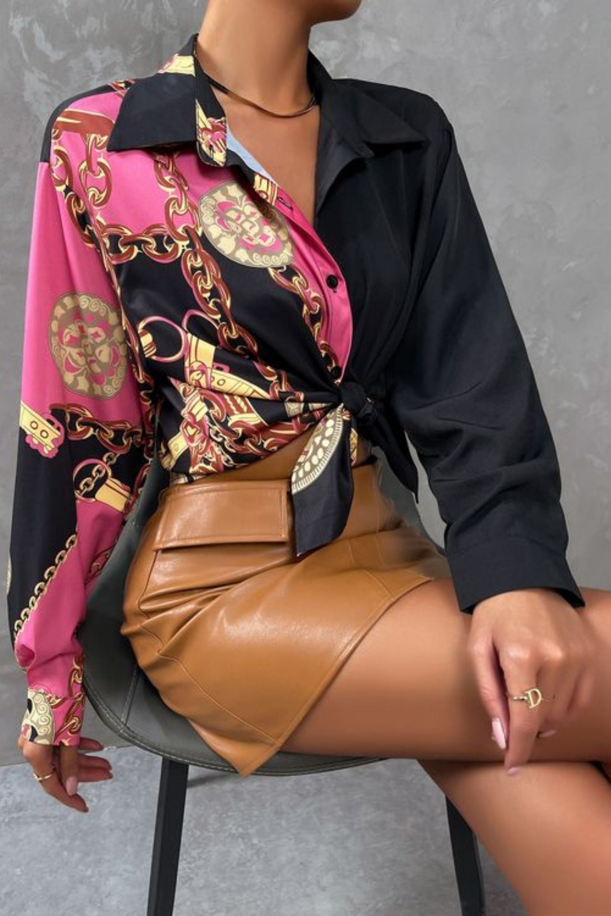 PINK CHAIN BLOCK SHIRT 3