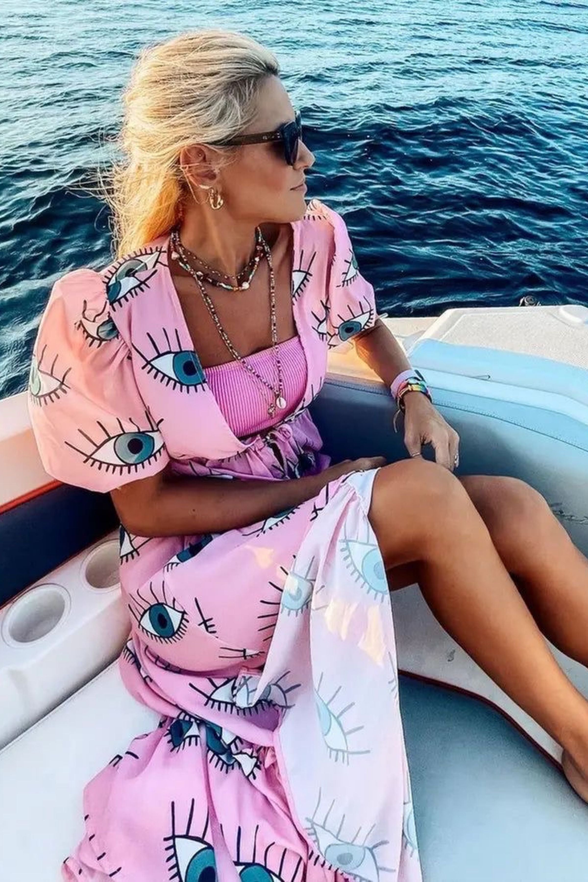  Pink Evil Eye Kimonos - Sexy Summer Beach Dress 1