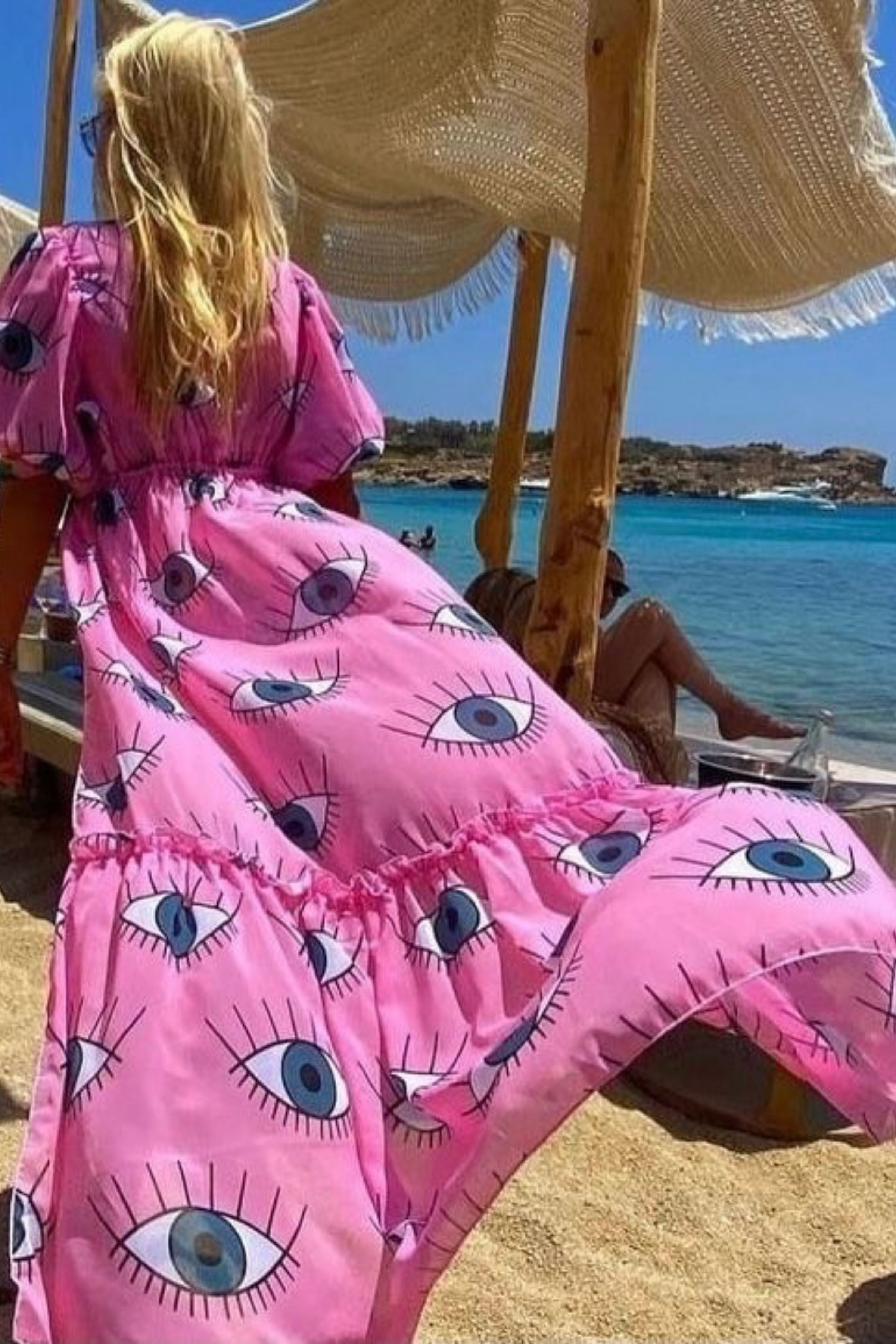  Pink Evil Eye Kimonos - Sexy Summer Beach Dress 2