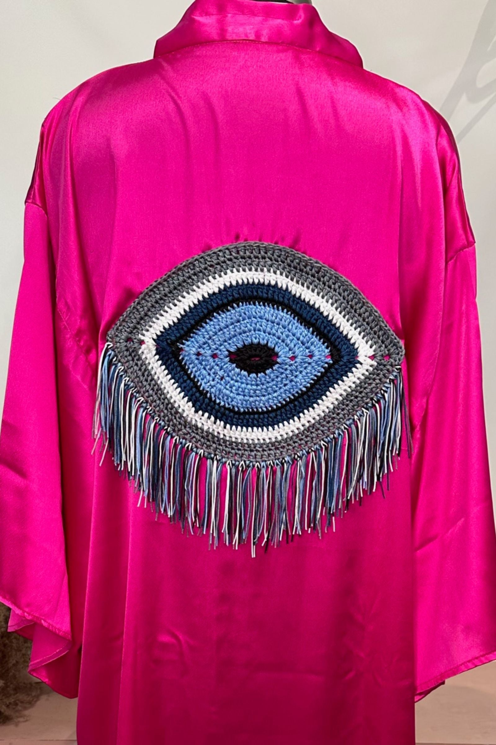 Pink Evil Eye Satin Kaftan 3