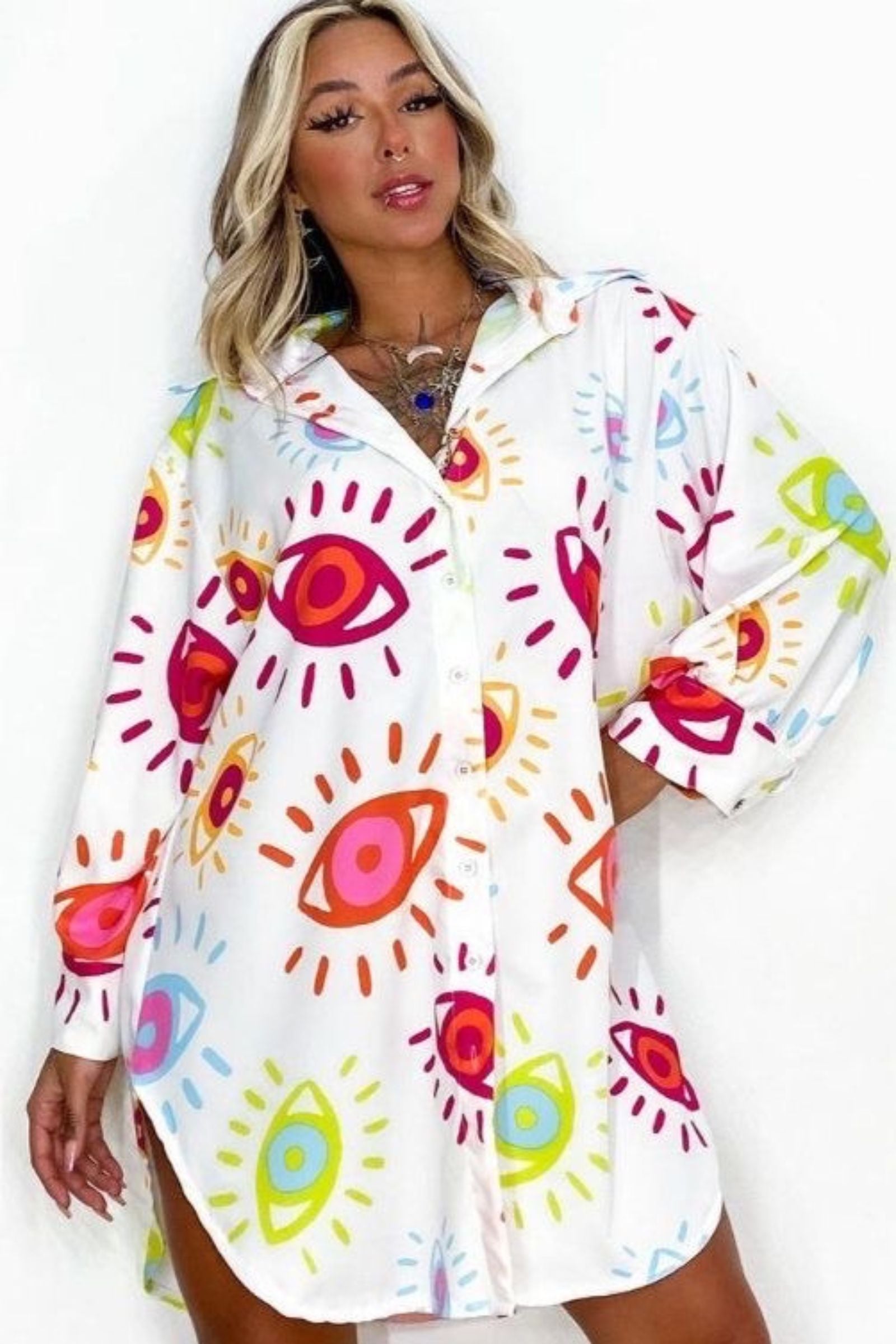 Red White Evil Eye Shirt 1