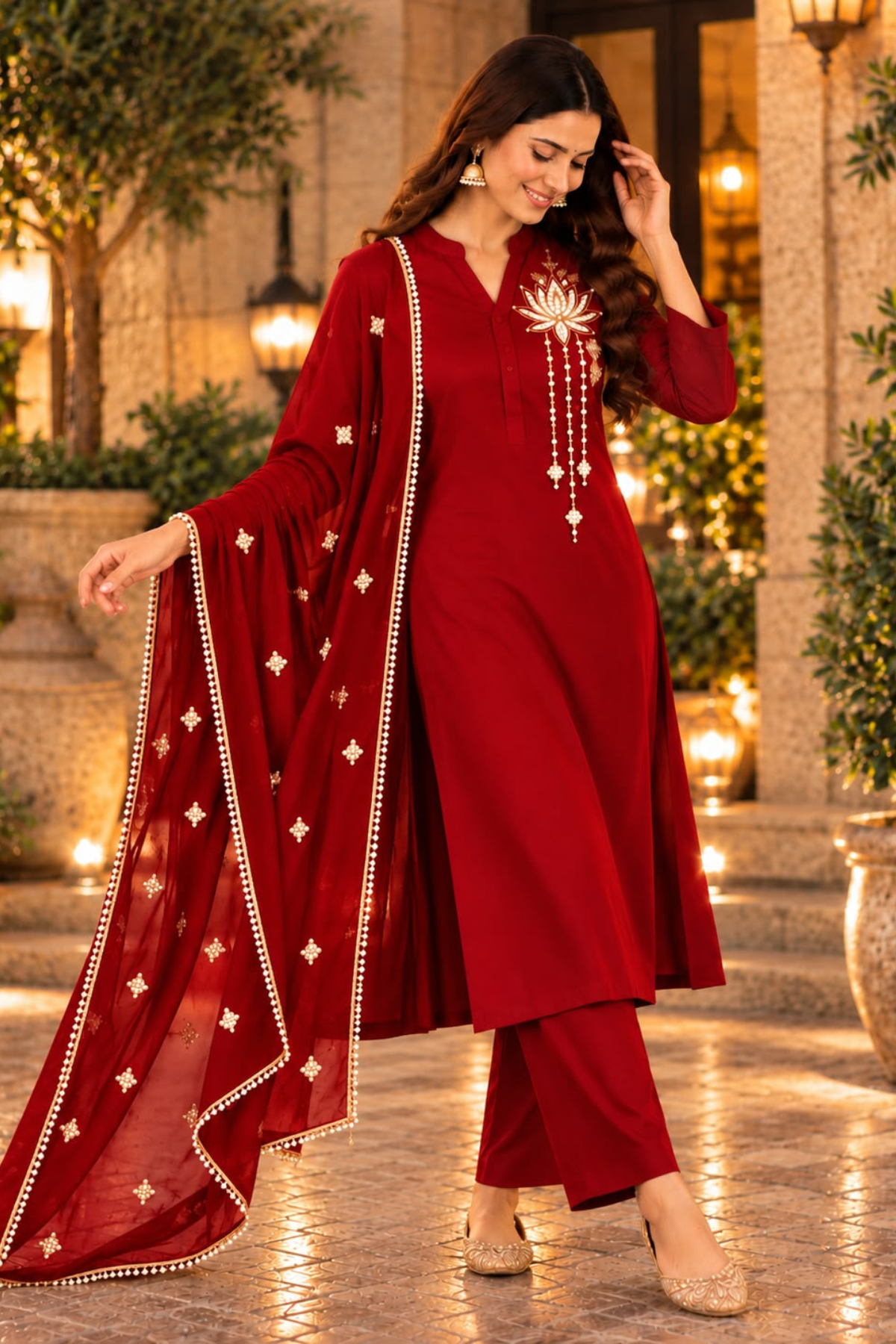 Crimsono Lotus Kurta set
