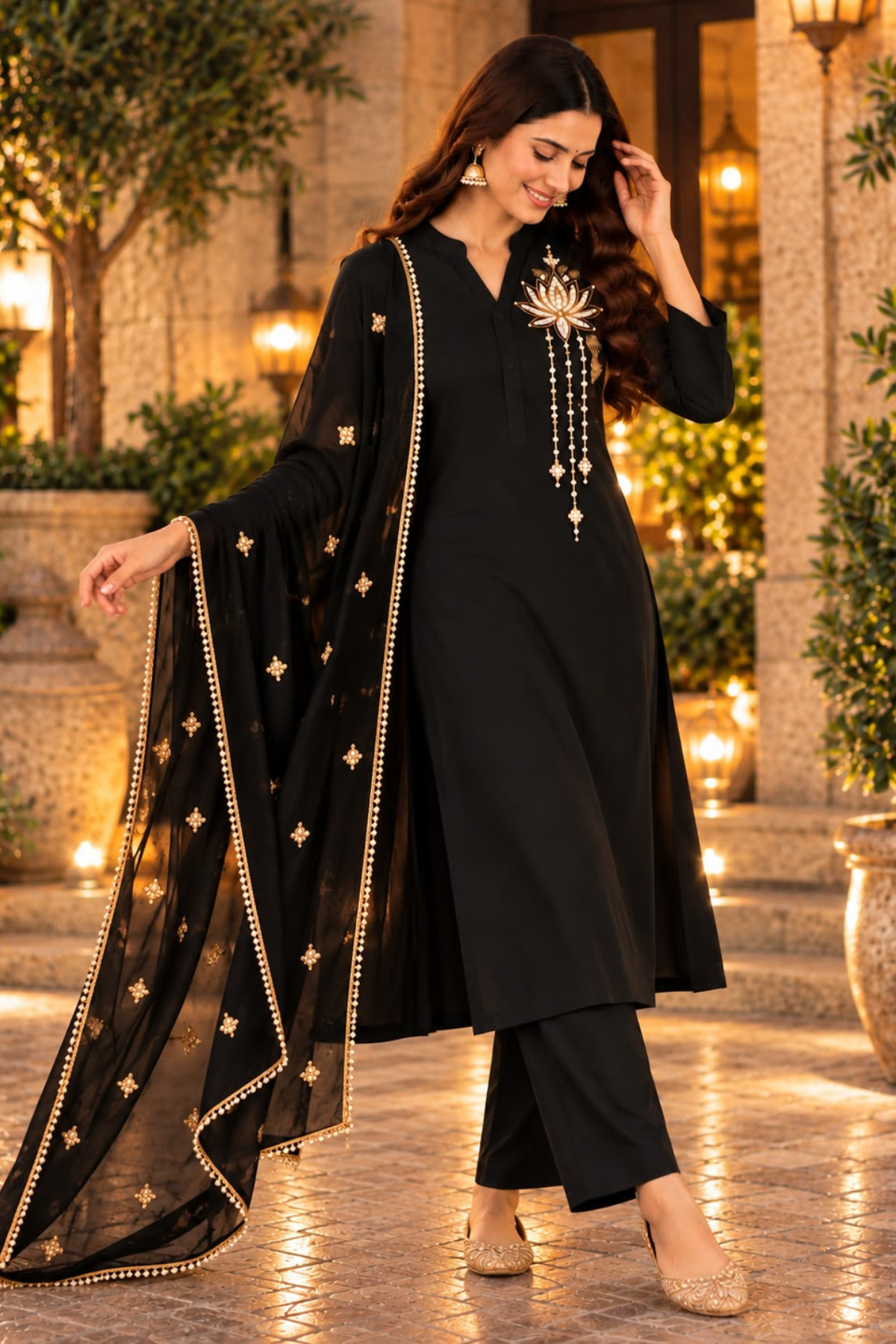 Crimsono Lotus Kurta set