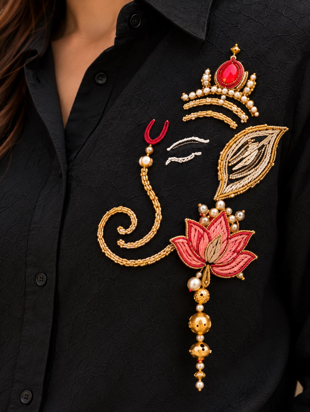 Ganeshji Divine Handwork Shirt