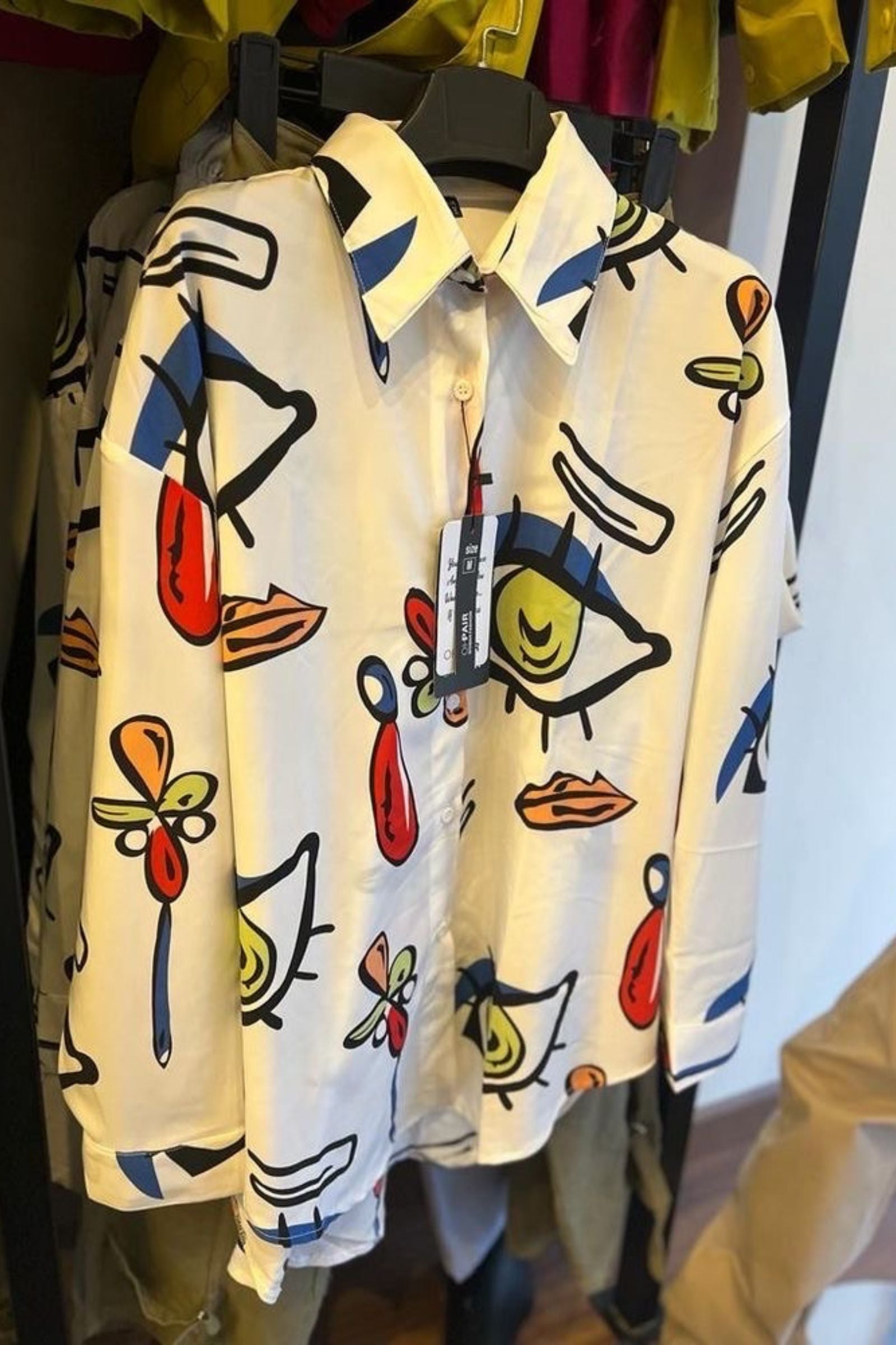 White Multi Evil Eye Shirt 1